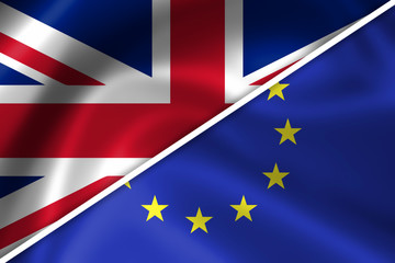 United Kingdom and European union flags