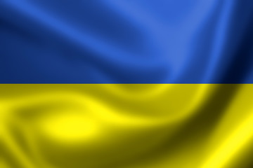 Ukraine flag, satin texture