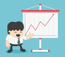 Businessman and  Presenting Business Growth Chart