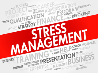 Stress Management word cloud collage, business concept background