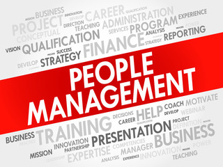 People Management word cloud collage, business concept background