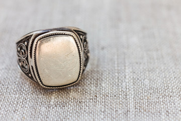 antique silver ring close-up