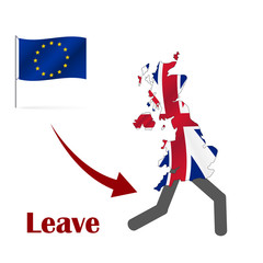 united kingdom map filled with great britain color flag running from european union eps10