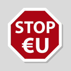 color stop european union sign eu with euro currency symbol eps10