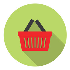Shopping Basket Flat Style Design Icon