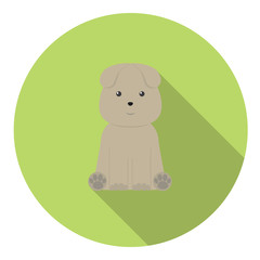 Sitting Dog Flat Icon