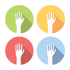 Voting Hands Flat Icons Set
