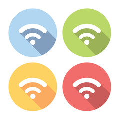 Wireless Free Network Flat Icons Set
