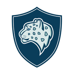 The head of the profile of the snow leopard coat of arms.