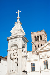 St Bartholomew on the Island column and front