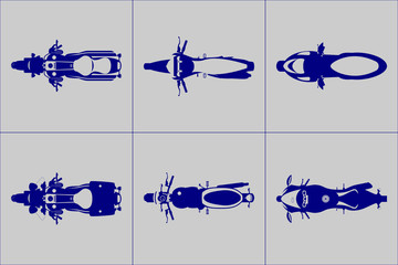 Different kind motorcycle icon set