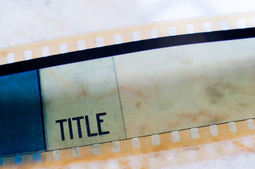 35 mm film frame title label close up