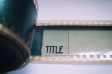 Fototapeta premium 35 mm film frame title label close up