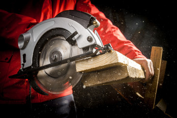 Carpenter with Circular Saw