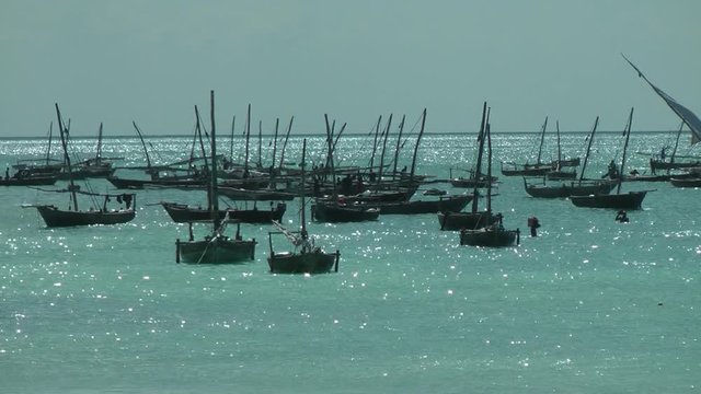 Dhow boats in Zanzibar