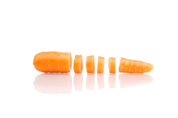 Sliced carrot isolated on white