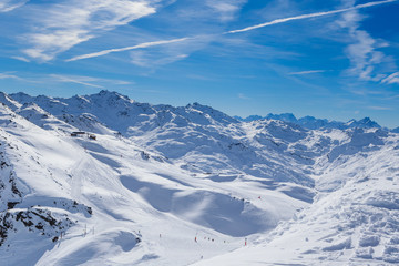 Valley view of Val Thorens.  France