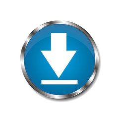 blue button download icon