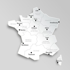 Carte de France 13 régions (nouveaux noms (2016)