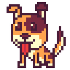 illustration pixel art design dog