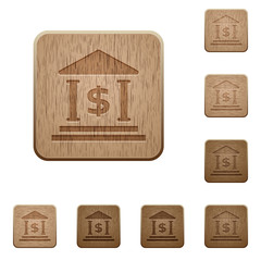 Dollar bank wooden buttons