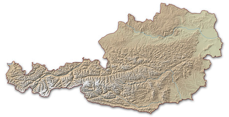 Relief map of Austria - 3D-Illustration