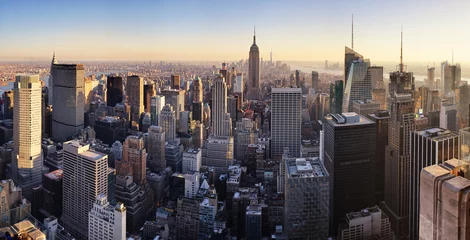 Foto op Plexiglas De horizon van New York bij zonsondergang, de V.S. © TTstudio