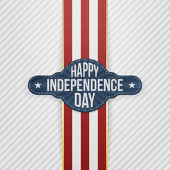 Happy Independence Day Tag with Ribbon