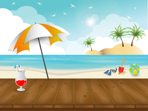 beach and summer theme background and wallpaper