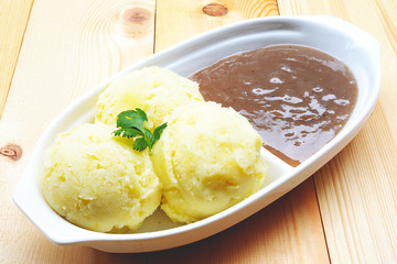 Mashed Potato with Gravy Sauce
