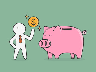 Saving. Business Concept Doodle Illustration.