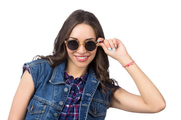 young beautiful girl with sunglasses