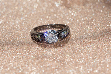 Black Ring with Diamond