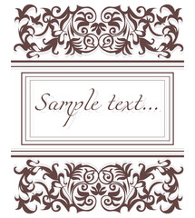 Vintage Classic Invitation card with damask luxury ornament. Vector