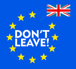 UK Flag Separates from European Union Flag with Message 