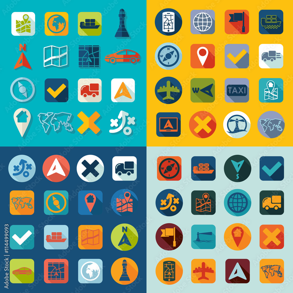 Poster Set of navigation icons