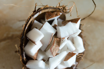 Pieces of coconut