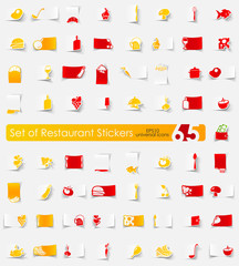 Set of restaurant stickers