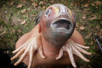Naklejka premium body paint - fish head