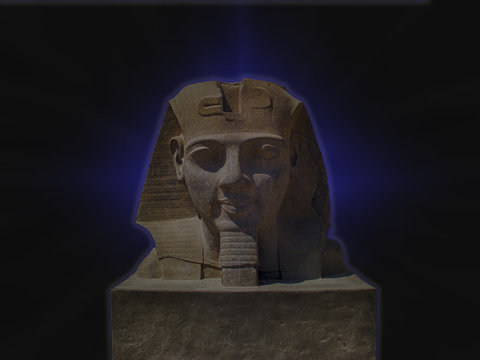 statue of Ramses 2 at Luxor temple (isolated)