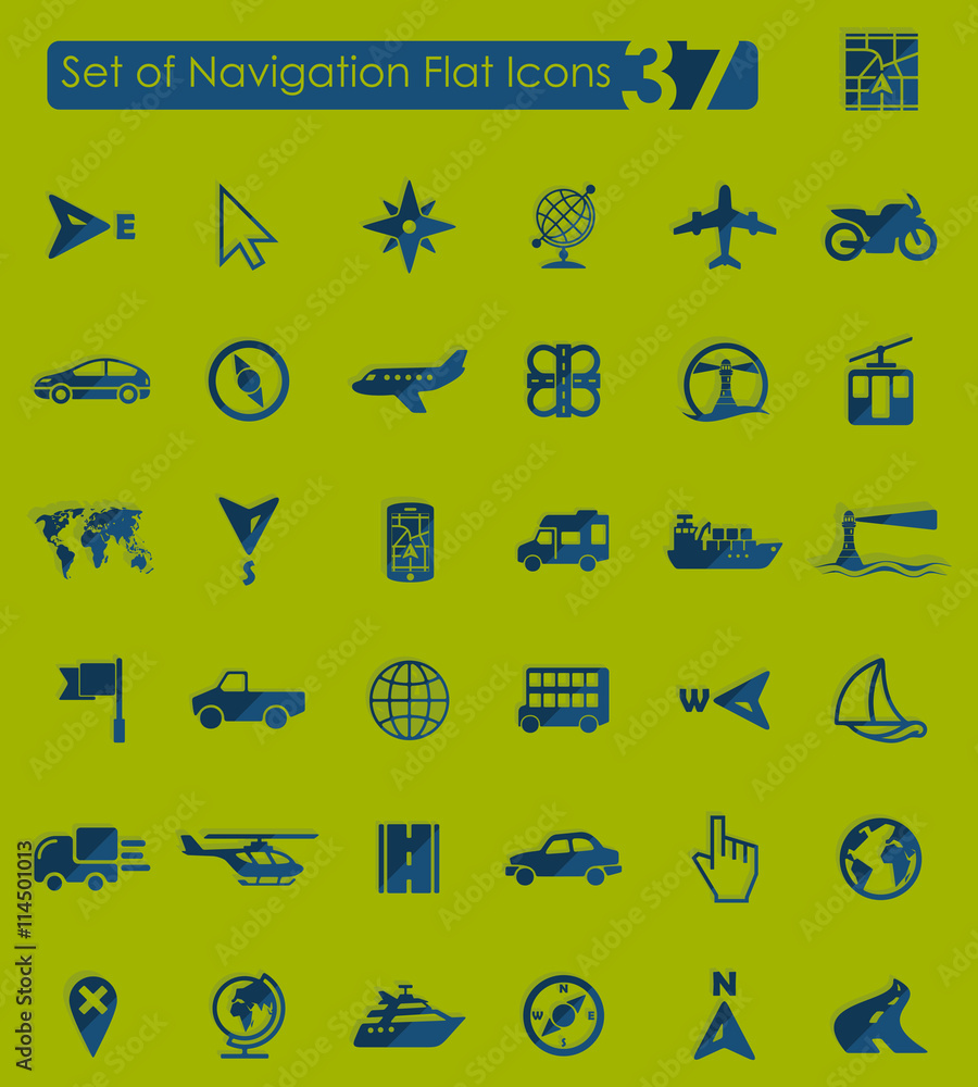 Poster Set of navigation icons