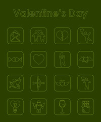 Set of Valentine's Day simple icons