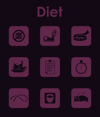 Set of diet simple icons