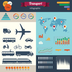 A modern set of infographics and icons city transport