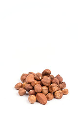 Bunch of hazelnut isolated over white background