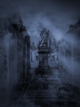 Dark cemetery