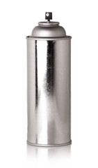 shiny metallic bottle with sprayer