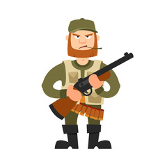Hunter vector illustration on isolated background