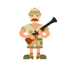 Hunter vector illustration on isolated background