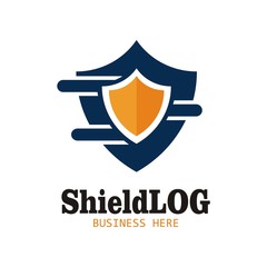 Logo shield abstract protection safety creative design vector